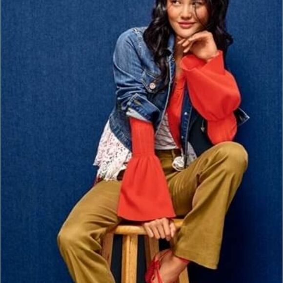 Cabi -193 Charlie Trouser Pants Flare Linen Olive Green Women's Size 2 - Picture 3 of 11